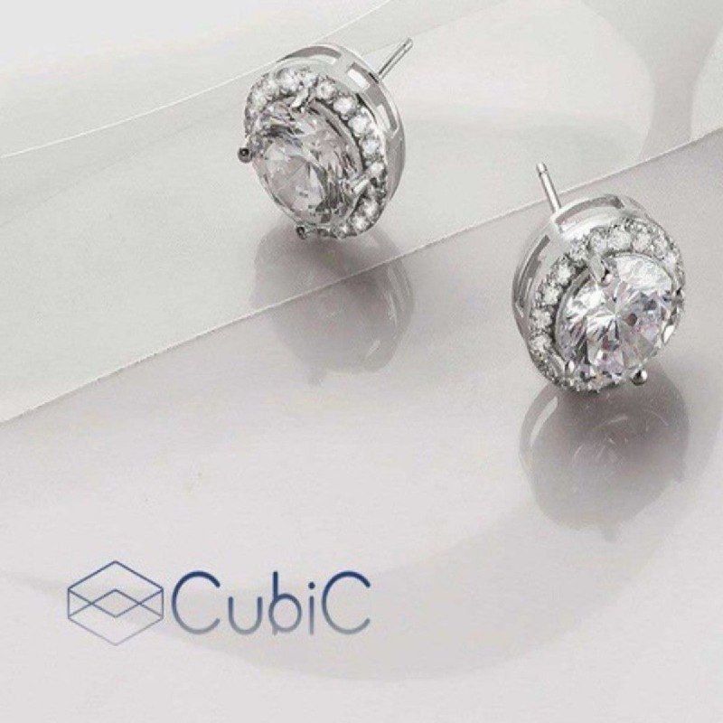 گوشواره نقره زنانه کوبیک مدل  QE-24061  -  - 2