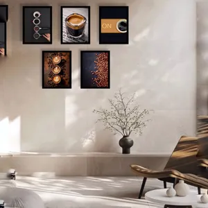 تابلو مدل کافه و قهوه کد Cafe73 مجموعه 5 عددی