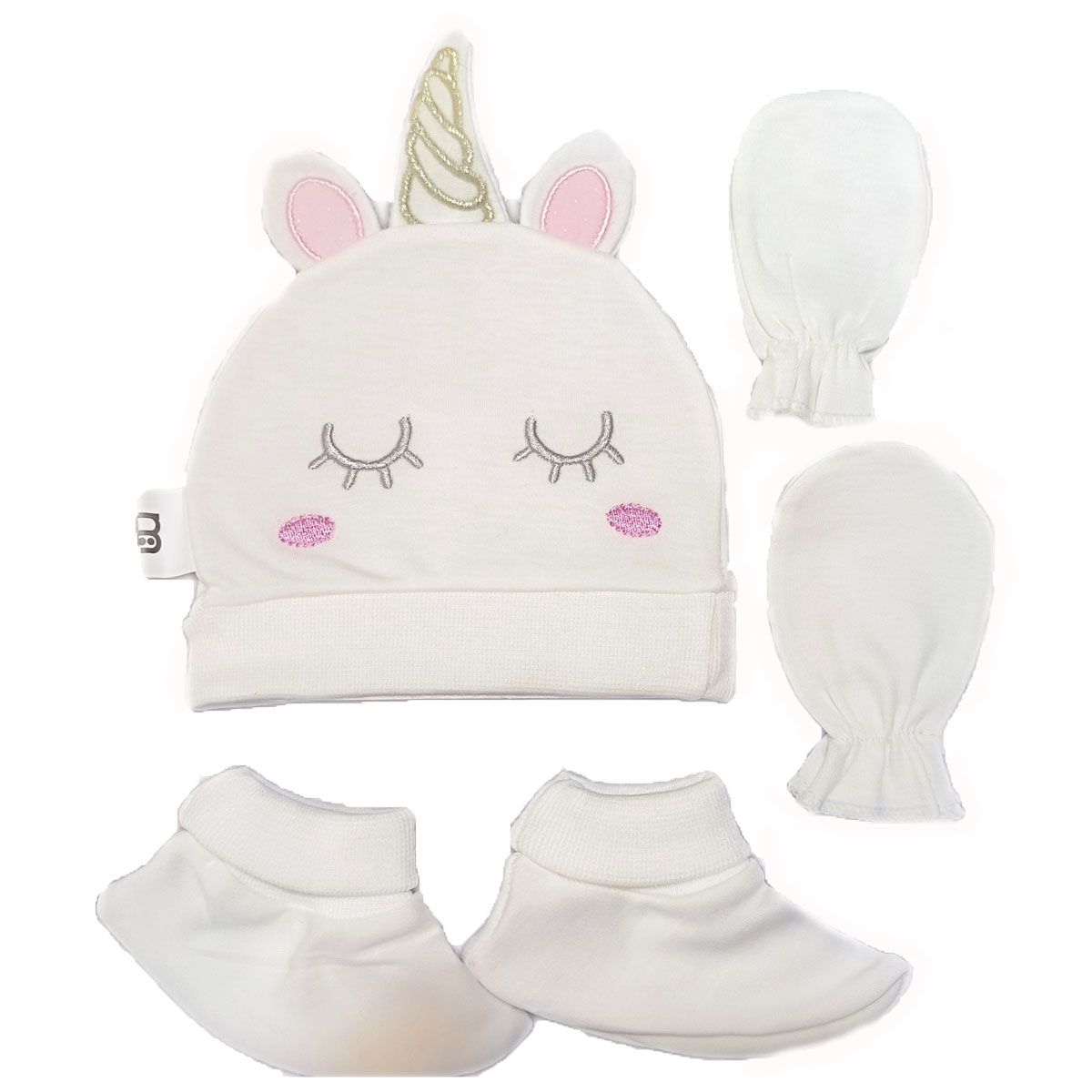 ست کلاه و دستکش و پاپوش نوزادی مادرکر مدل unicorn -  - 1