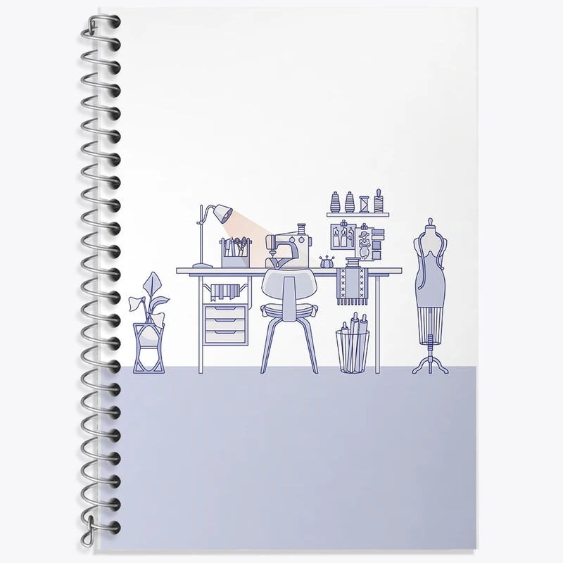 دفتر زبان 50 برگ خندالو مدل سه خط طرح خیاطی کد F2787