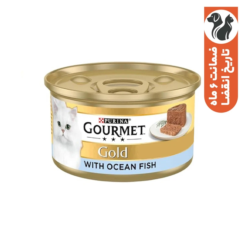 کنسرو غذای گربه بالغ گورمت مدل گلد پته طعم ماهی اقیانوس وزن 85 گرم