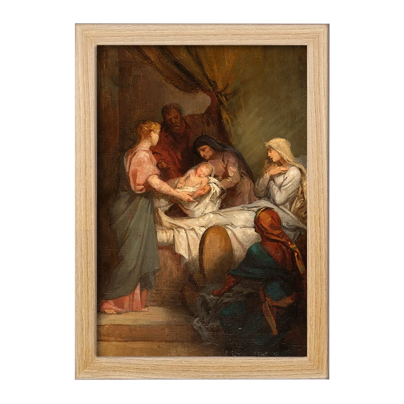 تابلو خندالو مدل نقاشی تولد باکره اثر نلی ژاکمارت کد F12452