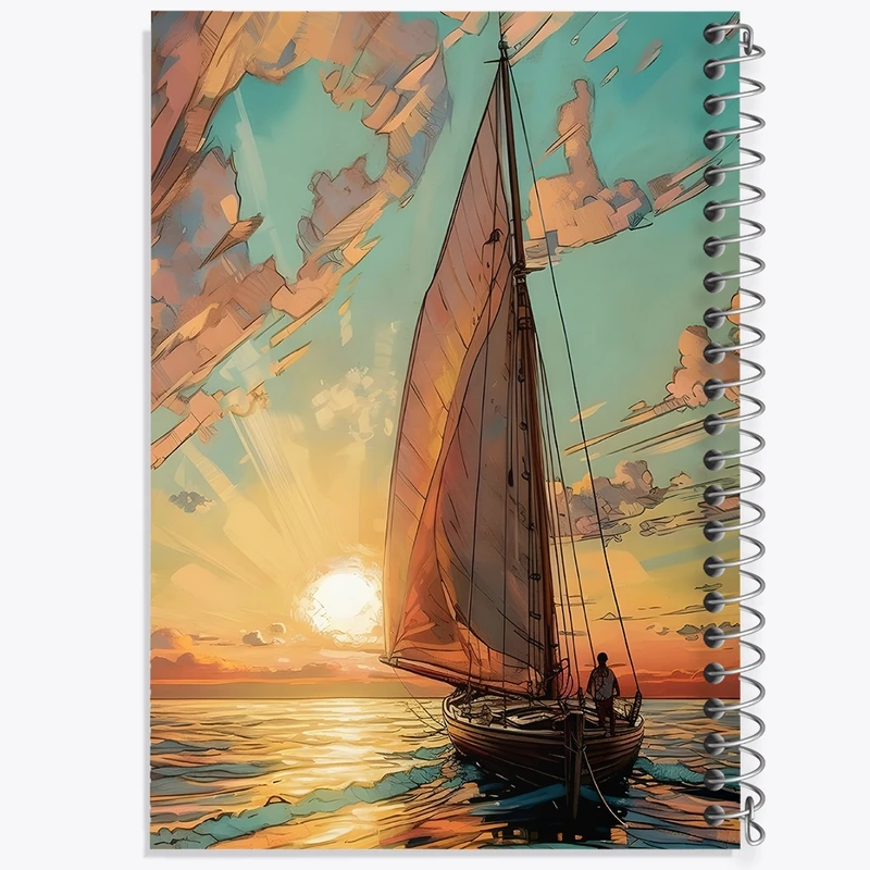 دفتر نقاشی 50 برگ خندالو طرح قایق و غروب کد F1388