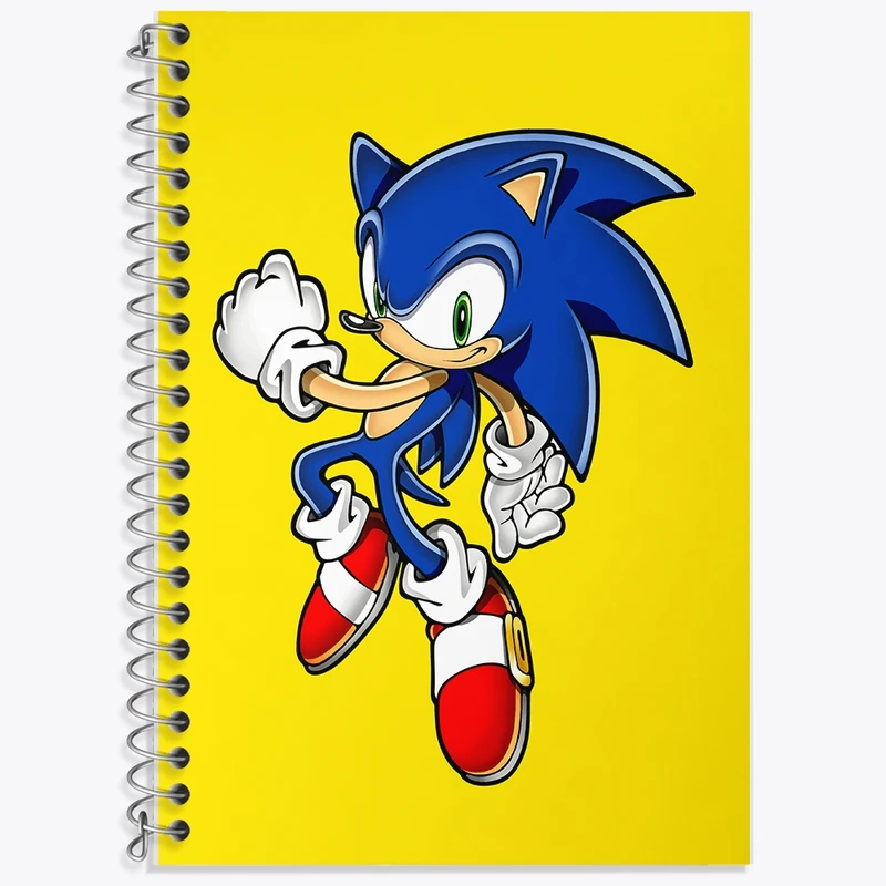 دفتر زبان 50 برگ خندالو مدل دو خط طرح سونیک (Sonic) کد F1848