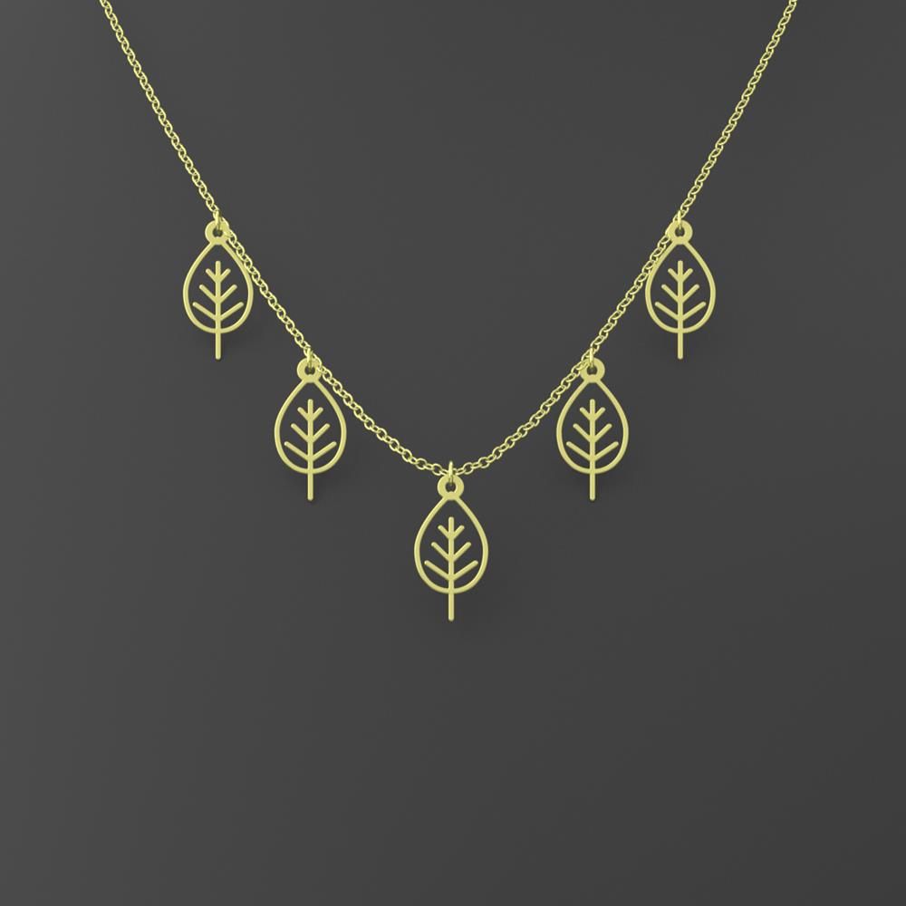 گردنبند طلا 18 عیار زنانه مدوپد مدل برگ کد RNA16023 -  - 4