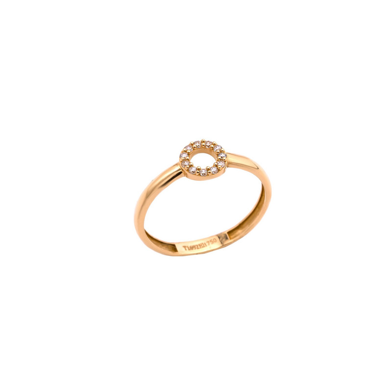 انگشتر طلا 18 عیار زنانه الی گالری مدل نگینی