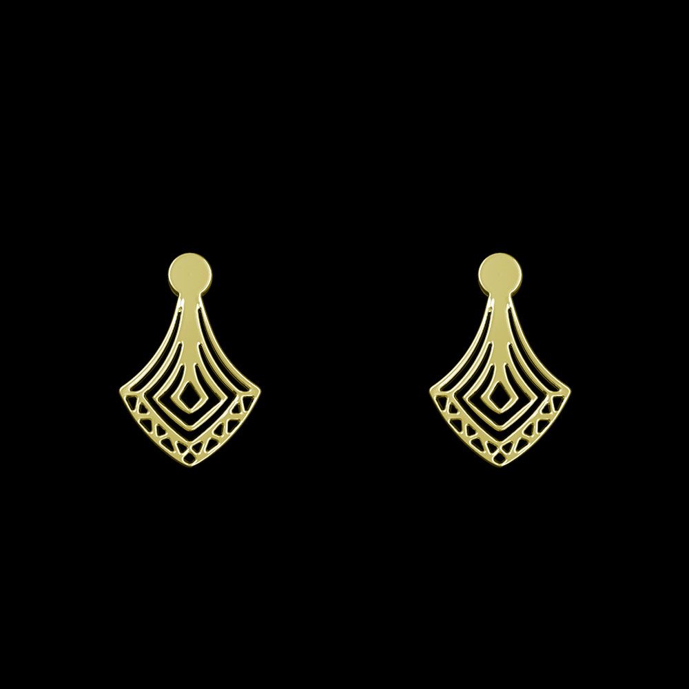 گوشواره طلا 18 عیار زنانه مدوپد مدل هندسی کد GA1-13619 -  - 1