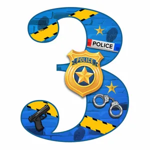 استند رومیزی مدل عدد 3 طرح پلیس کد 1606