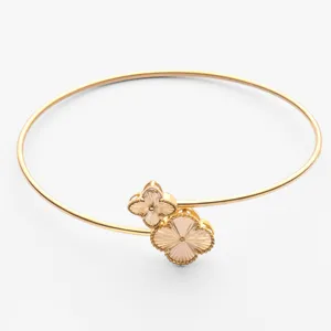 بنگل طلا 22 عیار زنانه گلدم مدل 2B445011