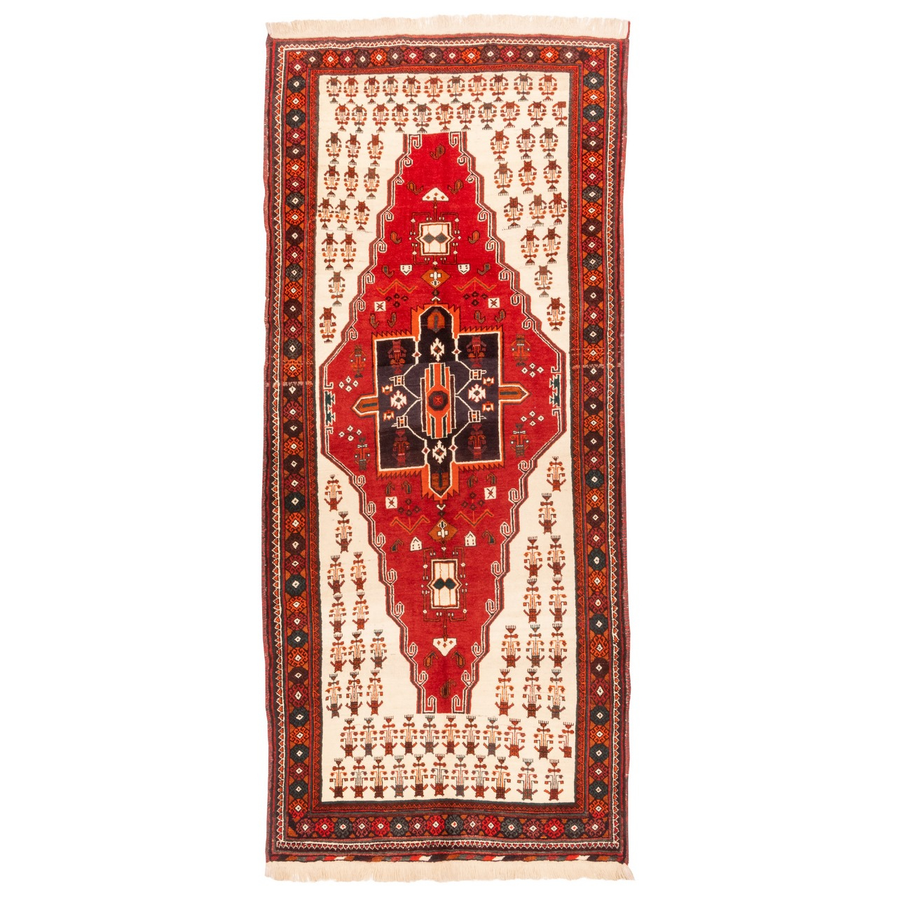 فرش قدیمی دستباف کناره طول سه متر سی پرشیا کد 188004