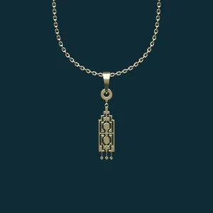 گردنبند طلا 18 عیار زنانه مدوپد مدل هندسی کد AA2-1-1070