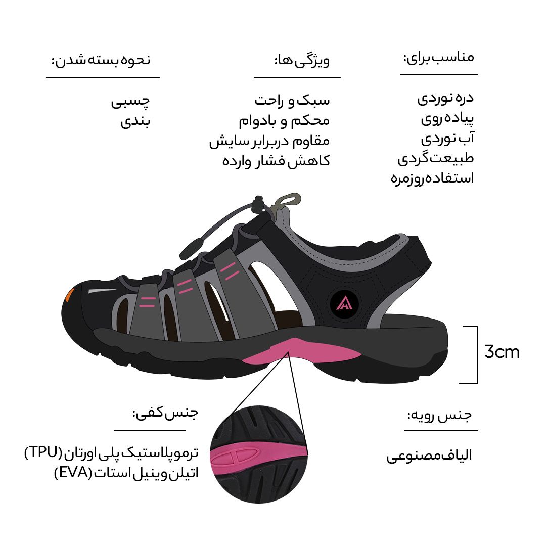 صندل زنانه هامتو مدل 710445B-5 -  - 9