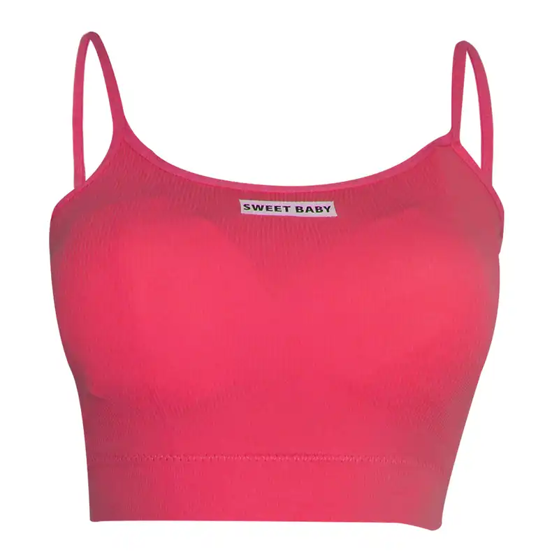 ست نیم تنه و شلوارک ورزشی زنانه مدل سیملس پددار رنگ قرمز