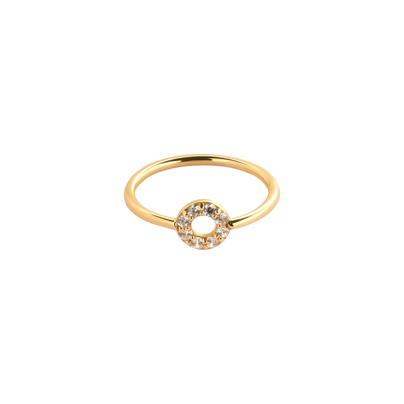 انگشتر طلا 18 عیار زنانه سنجاق مدل دایره تو خالی کد R106 سایز 51