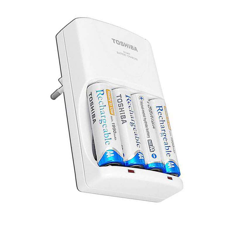 شارژر باتری توشیبا مدل TNHC-VE به همراه 4 عدد باتری قلمی شارژر باتری توشیبا مدل TNHC-VE به همراه 4 عدد باتری قلمی