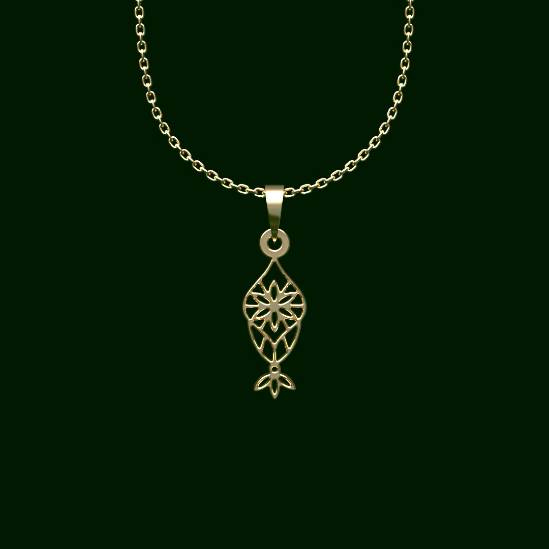 گردنبند طلا 18 عیار زنانه مدوپد مدل هندسی کد V2-1-1015