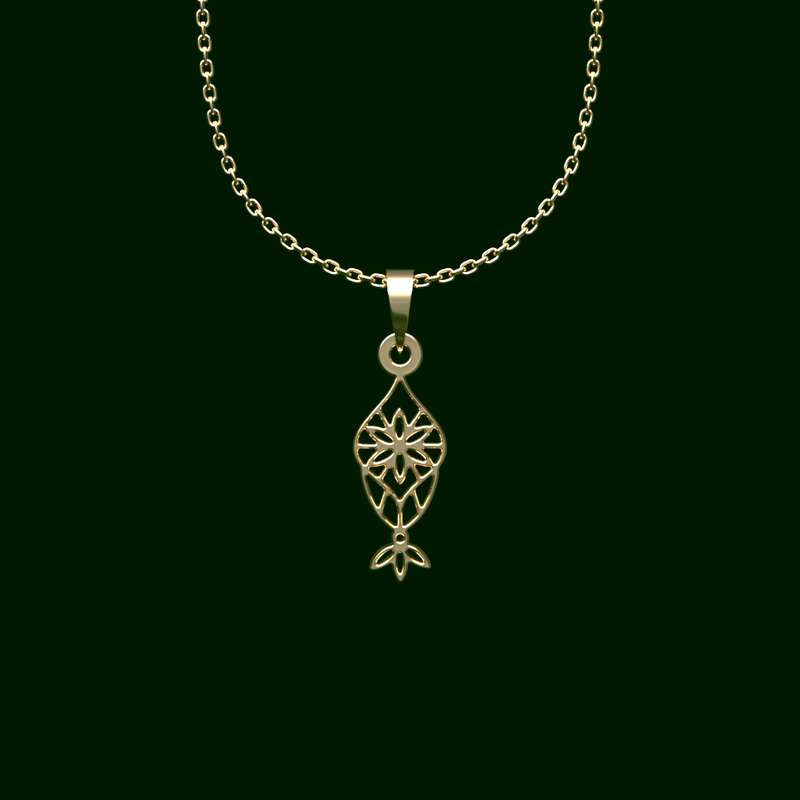 گردنبند طلا 18 عیار زنانه مدوپد مدل هندسی کد V2-1-1015