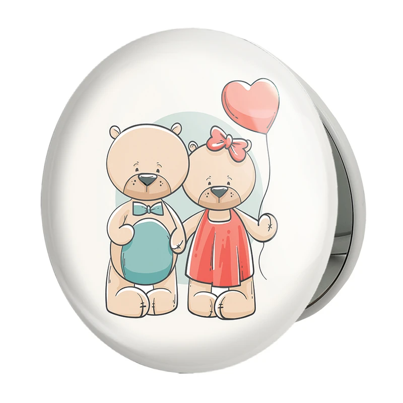 آینه جیبی خندالو طرح خرس مدل تاشو کد 26204 