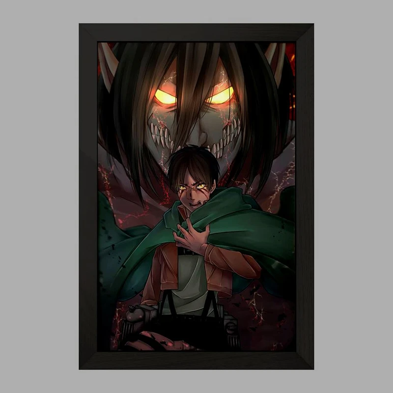 تابلو خندالو مدل ارن یگر و حالت تایتانی انیمه اتک آن تایتان Attack on Titan  کد 10993