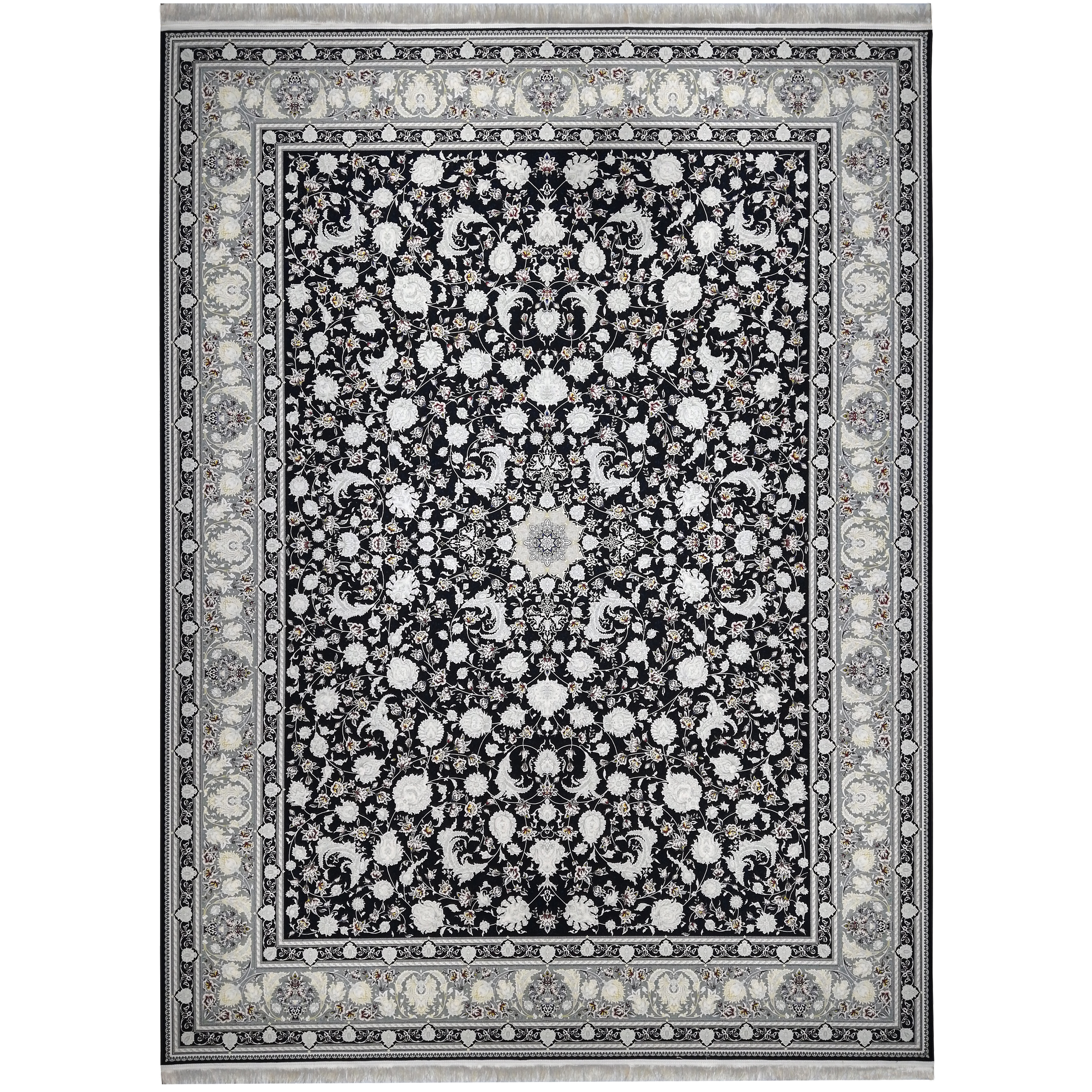 فرش ماشینی فرش مارکت ترتیا طرح رکسانا کد fm1500 44 زمینه ذغالی 