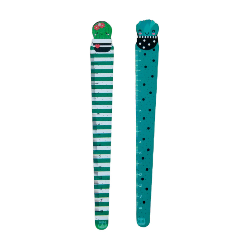 خط کش 15سانتی متری طرح کاکتوس مجموعه 5 عددی