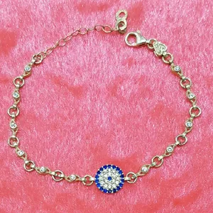 دستبند نقره زنانه مدل چشم نظر کد P433