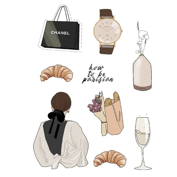 استیکر لپ تاپ کی پاپ مدل دخترانه  کد kp1 مجموعه 9 عددی