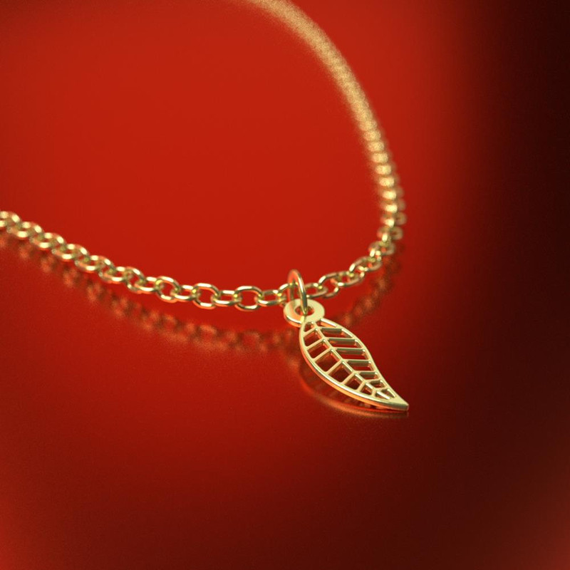 گردنبند طلا 18 عیار زنانه مدوپد مدل برگ کد RNA15231