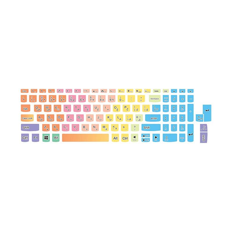 برچسب حروف فارسی کیبورد توییجین و موییجین مدل colors 27 مناسب برای لپ تاپ لنوو 15 و 15.6 اینچ 