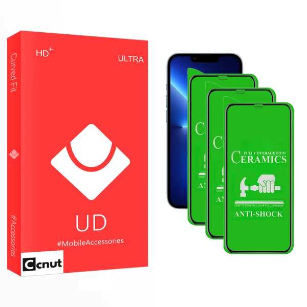 محافظ صفحه نمایش سرامیکی کوکونات مدل UD Ultra مناسب برای گوشی موبایل اپل iPhone 13 Mini بسته سه عددی