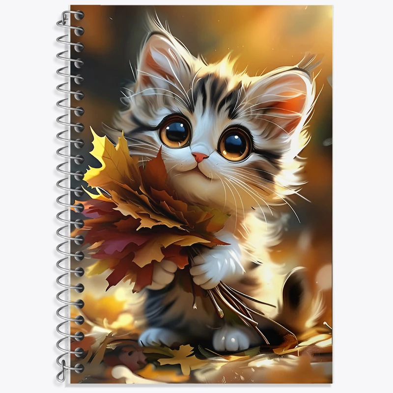 دفتر زبان 50 برگ خندالو مدل سه خط طرح پیشی ملوس کد F7083