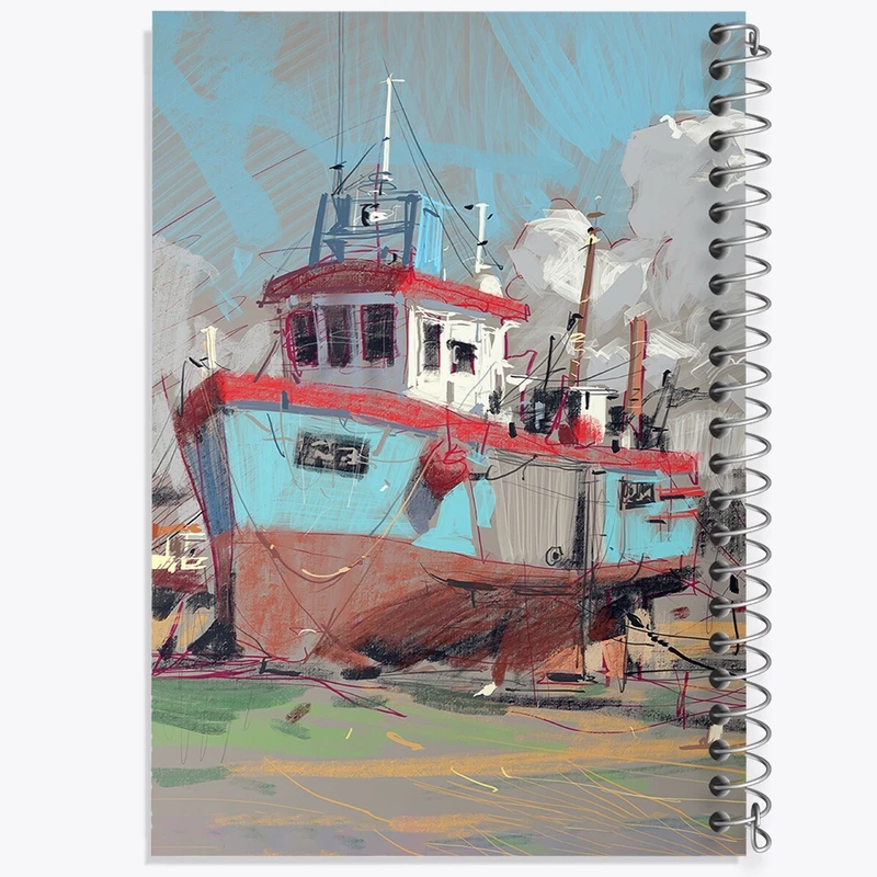 دفتر مشق 100 برگ خندالو طرح قایق کد F1176