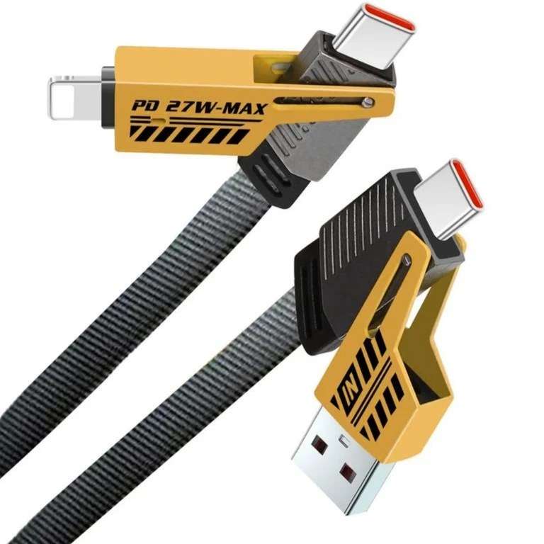 کابل تبدیل USB/USB-C به لایتنینگ/USB-C اوزاکی مدل 001 طول 1 متر کابل تبدیل USB/USB-C به لایتنینگ/USB-C اوزاکی مدل 001 طول 1 متر