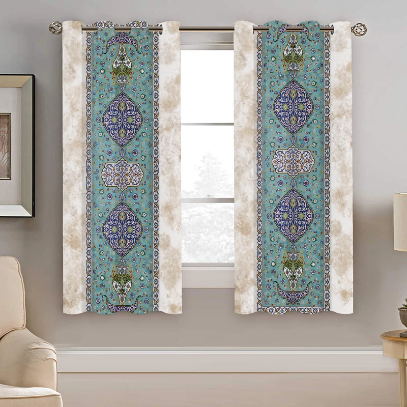 پرده نیروانا طرح سنتی مدل هازان کد 9081 سایز 140×200 سانتی متر