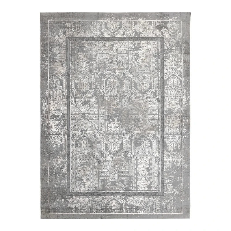 فرش ماشینی 480 شانه زمینه طوسی حاشیه طوسی مدل 1821