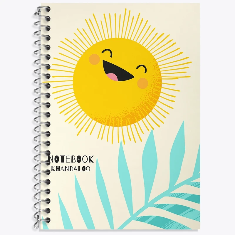 دفتر زبان 50 برگ خندالو مدل سه خط طرح خورشید کیوت کد N1497