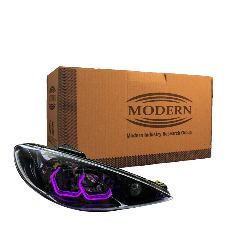 چراغ جلو خودرو گروه پژوهش صنعت مدرن مدل 3D-I8-B-Purp مناسب برای پژو 206 بسته دو عددی