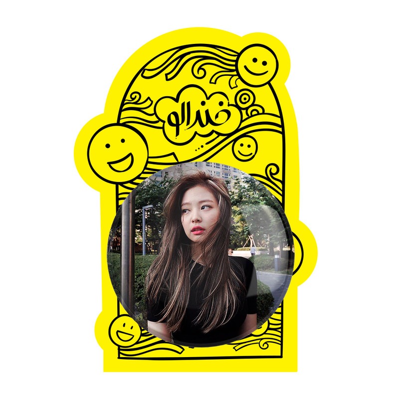 آینه جیبی خندالو طرح جنی گروه بلک پینک Black Pink مدل تاشو کد 2984