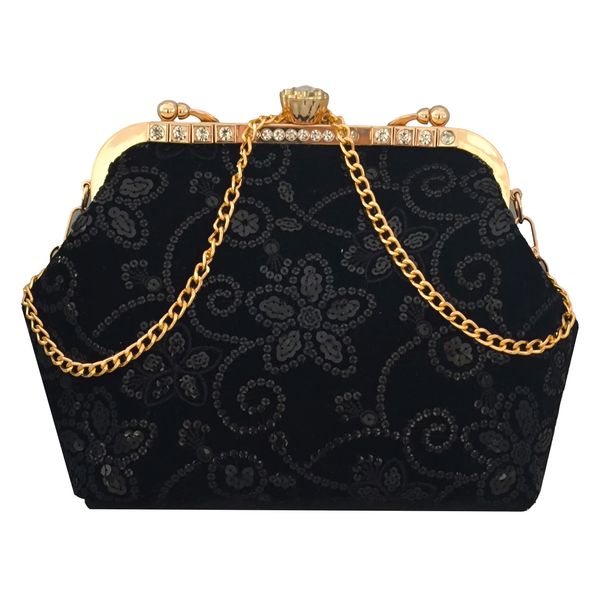 کیف مجلسی زنانه مدل مخمل سوزن دوزی