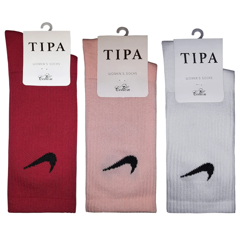 جوراب زنانه مدل ساق دار ساده Tipa-30ke بسته 3 عددی