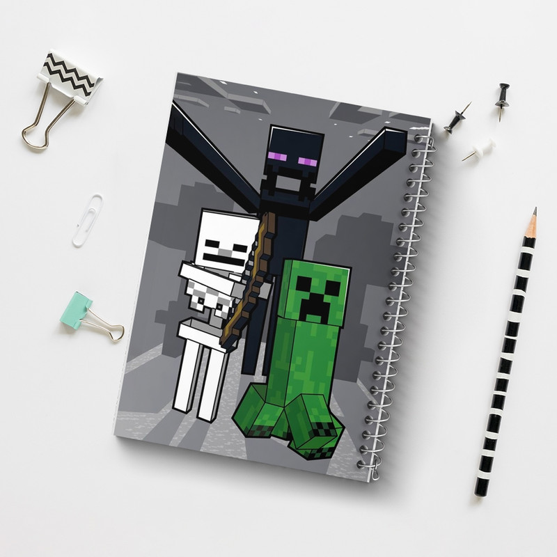 دفتر مشق 100 برگ خندالو طرح ماینکرافت (Minecraft) کد F1218