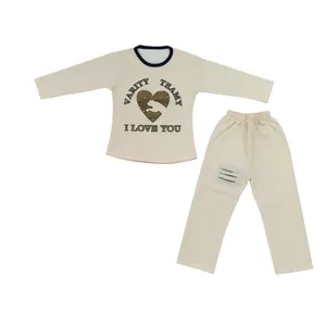 ست تی شرت و شلوار دخترانه مدل نگین دار 