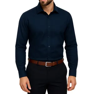 پیراهن آستین بلند یقه برگردان مردانه مدل 177-122