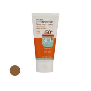 نقد و بررسی کرم ضد آفتاب رنگی نیودرم +SPF50 مدل Highly Protective مناسب پوست های انواع پوست حجم 50 میلی لیتر توسط خریداران