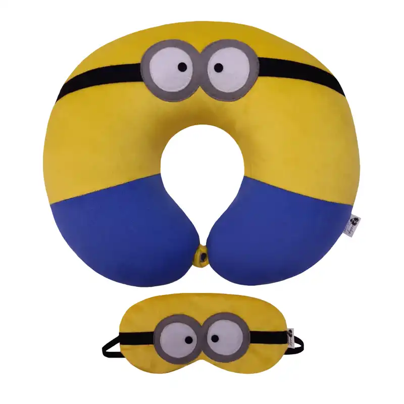 بالش دورگردنی گروه هنری زندگی طرح مینیون به همراه چشم بند