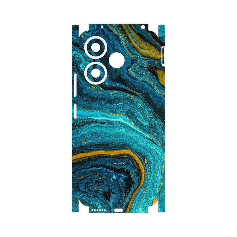 برچسب پوششی ماهوت مدل Turquoise marblewith golden streaks-FullSkin مناسب برای گوشی موبایل شیائومی Redmi 13