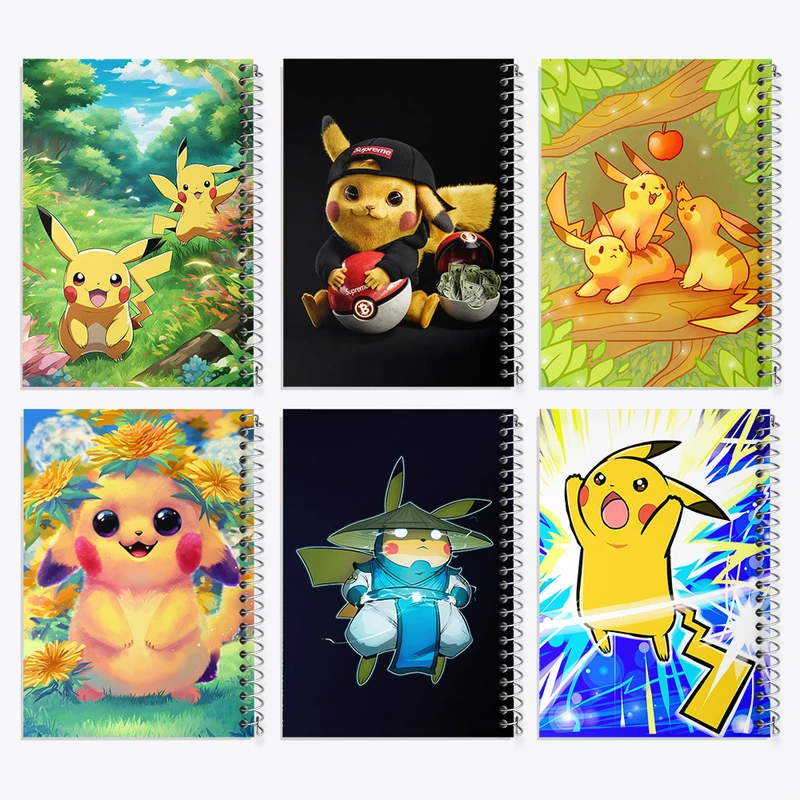 دفتر نقاشی 50 برگ خندالو طرح انیمه پوکمون کد 686 مجموعه 6 عددی