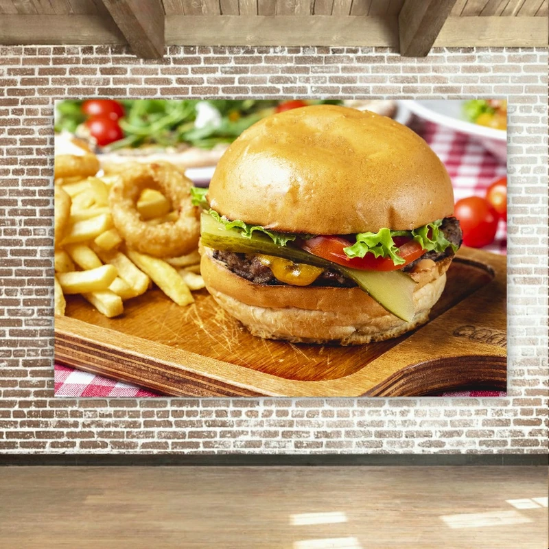 پوستر پارچه ای طرح فست فود مدل همبرگر کد SDP5713
