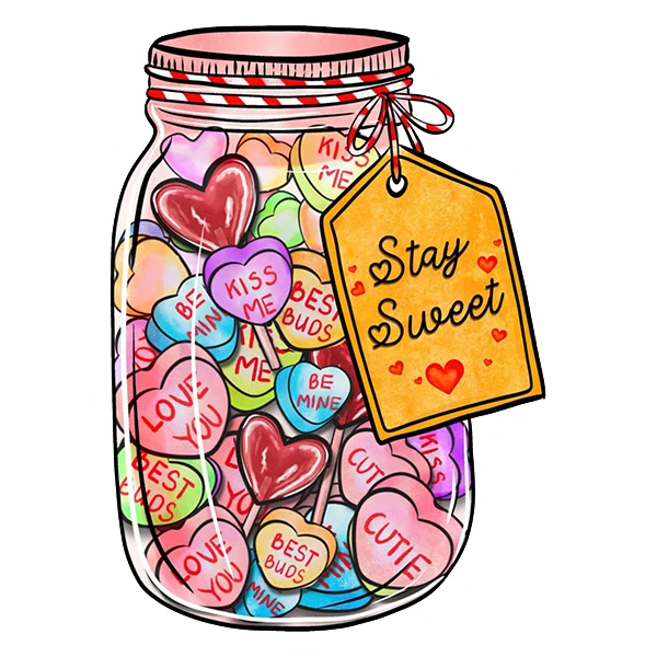 استیکر پارچه و لباس پاد آفرین طرح عشق کد 645