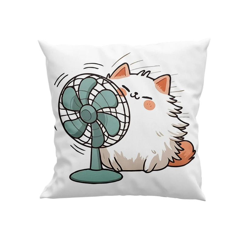 کوسن کودک پاد آفرین  مدل گربه و پنکه کد DKK1321 سایز 30*30 سانتی متر